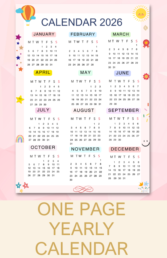 Yearly Printable Calendars