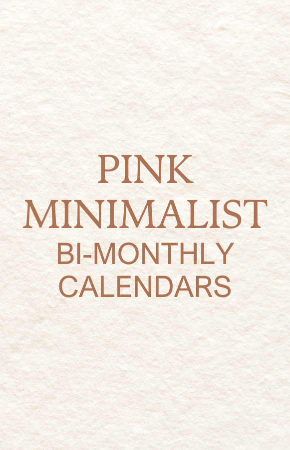 Pink Minimalistic Bi-Monthly Calendars
