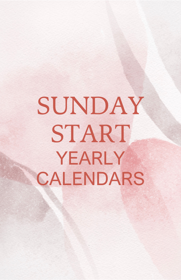 Sunday-Yearly calendar