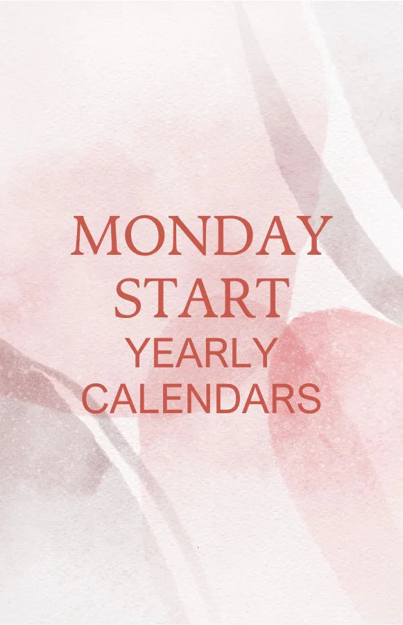Monday-Yearly Calendar – Printables by Nandini