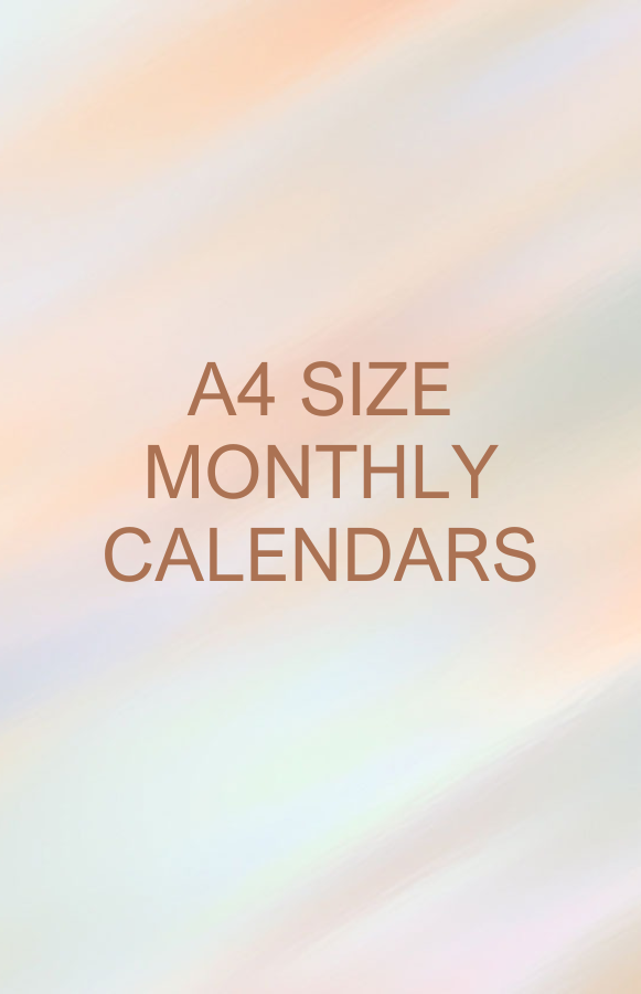 A4 Monthly Calendars