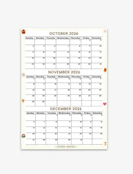 Quarterly Printable Calendar