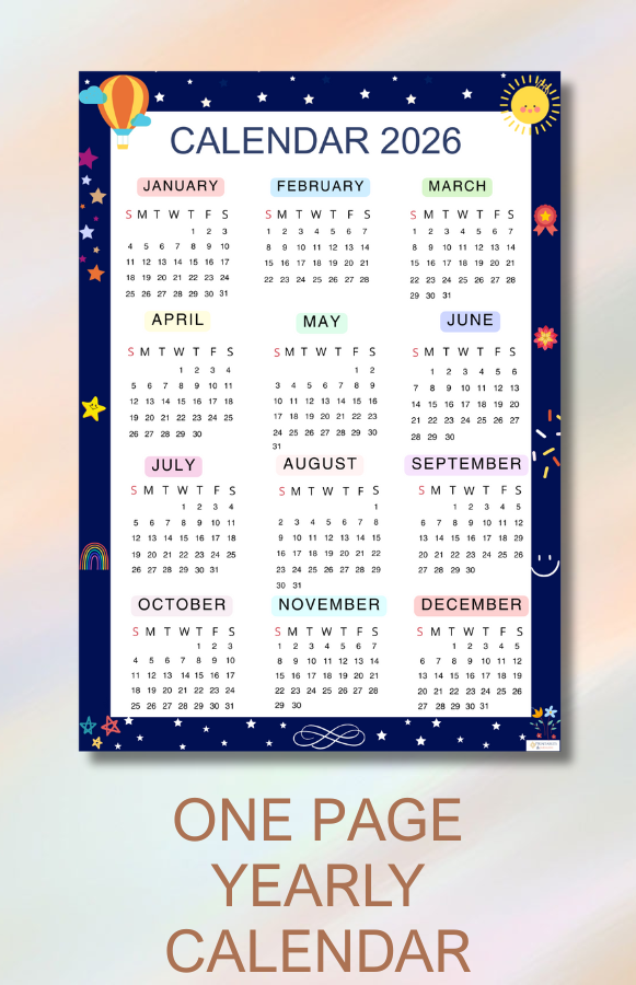 Yearly printable calendar collection for 2026