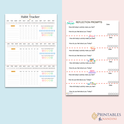 30 day Self care Challenge Template -A4 size!.