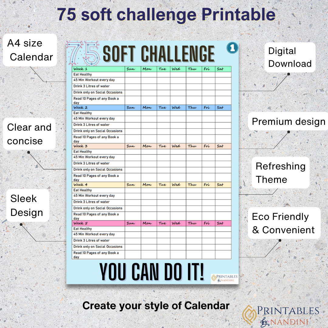 75 soft Challenge Template -A4 size!.