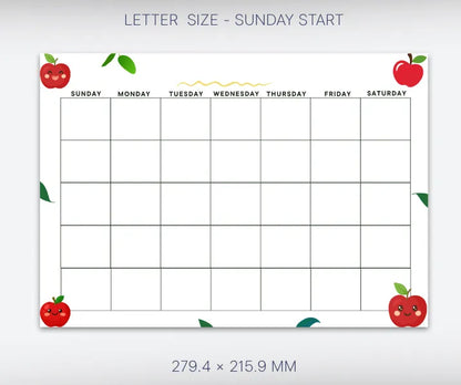 Blank Calendar Apple theme