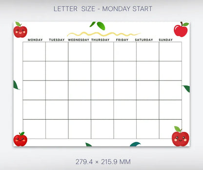 Blank Calendar Apple theme