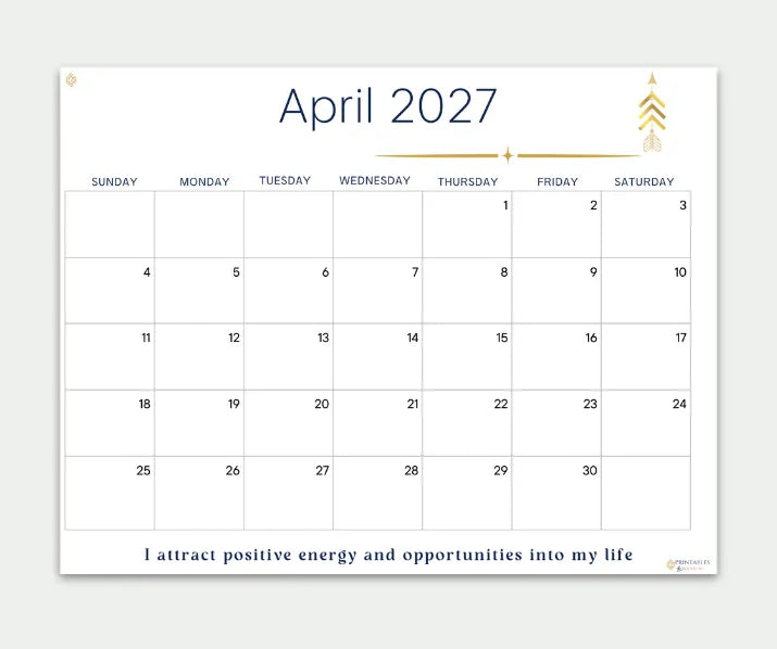 Inspire April 2027 calendar