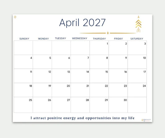 Inspire April 2027 calendar