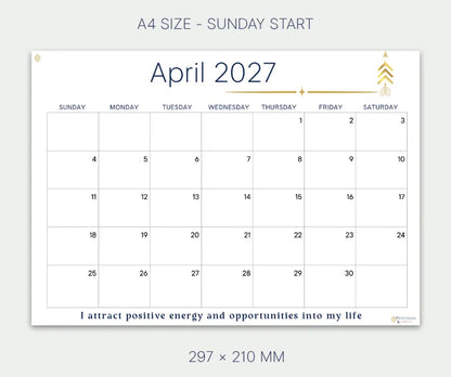 Inspire April 2027 calendar