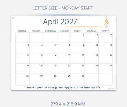 Inspire April 2027 calendar