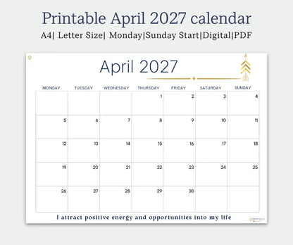 Inspire April 2027 calendar