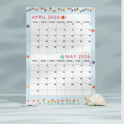April and May 2026 Printable calendar|A4,Sunday Start|Instant PDF |Fantastic Blue