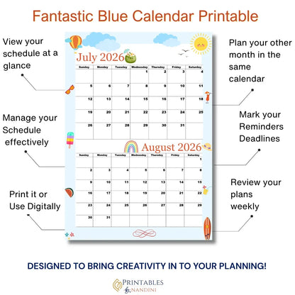 Fantastic Blue July and August 2026