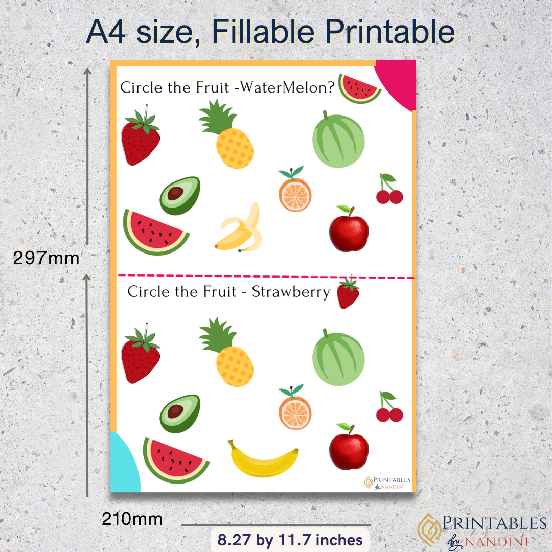 Fruits Buddies Bundle Learning worksheet for Kids!.