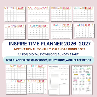 Inspire|September 2026 to August 2027 calendar