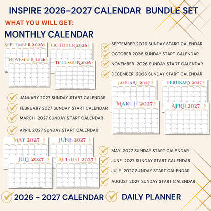Inspire|September 2026 to August 2027 calendar