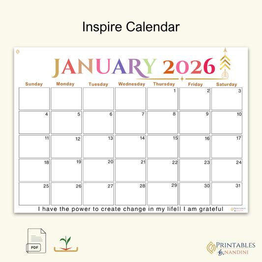 Inspire|Calendar for January 2026