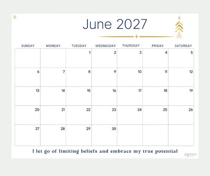 Inspire June 2027 calendar