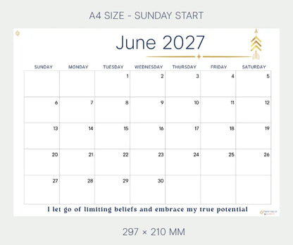 Inspire June 2027 calendar