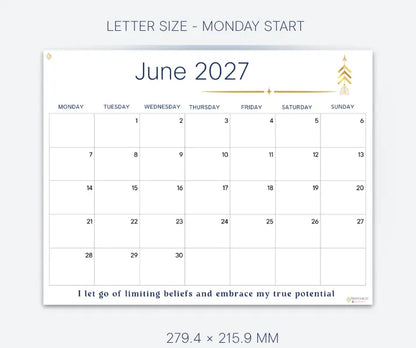 Inspire June 2027 calendar