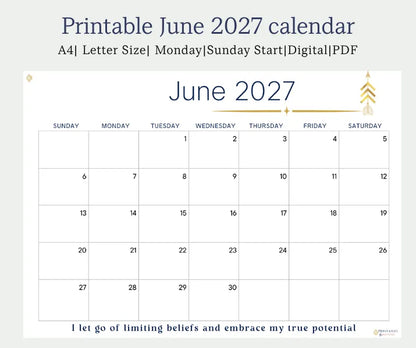 Inspire June 2027 calendar
