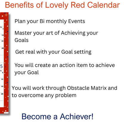 Premium Lovely Red| Bi-Monthly Calendar for November 2025 & December 2025, Monday Start,A4 PDF,Digital Download