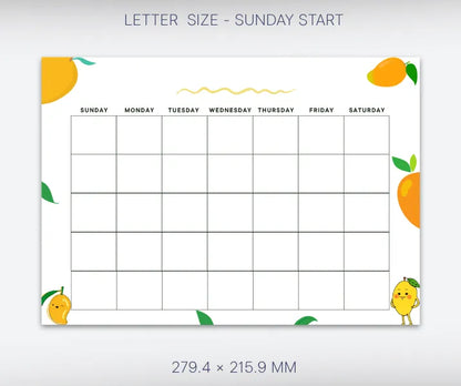 Blank Calendar Mango theme