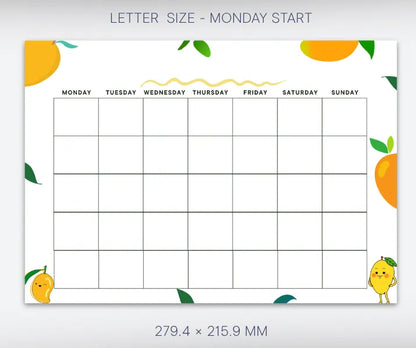 Blank Calendar Mango theme