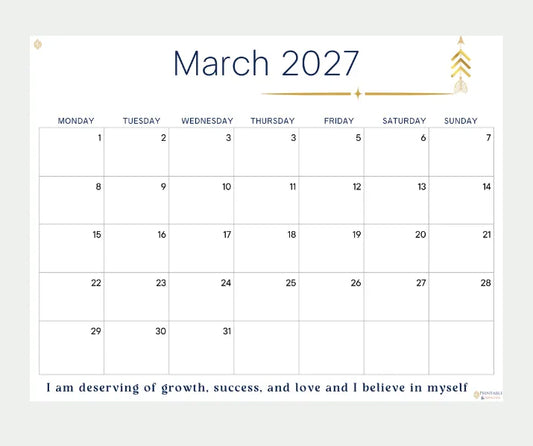 Inspire 2027 March Calendar