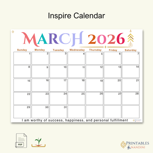Inspire|Calendar for March 2026
