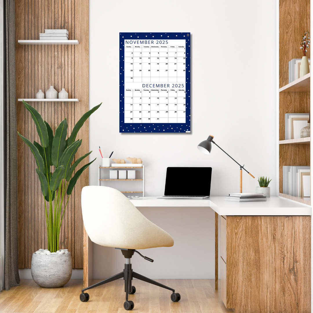 Premium Cool Navy| Bi-Monthly Calendar for November 2025 & December 2025!.