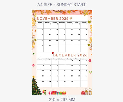 Seasonal Calendar November December 2026
