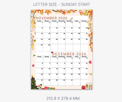Seasonal Calendar November December 2026