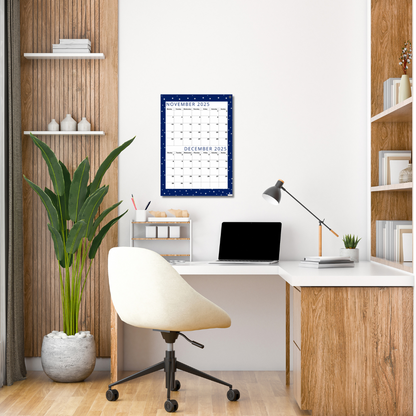 Premium Cool Navy| Bi-Monthly Calendar for November 2025 & December 2025, Monday Start,A4 PDF,Digital Download