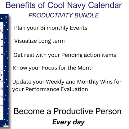 Premium Cool Navy| Bi-Monthly Calendar for November 2025 & December 2025, Monday Start,A4 PDF,Digital Download