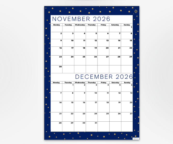 Cool Navy November and December 2026