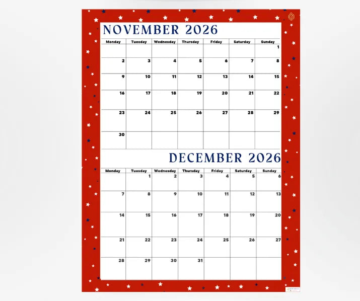 Lovely Red November December 2026