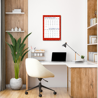 Exclusive Lovely Red| Bi-Monthly Calendar for November 2025 & December 2025!.