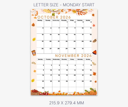 Seasonal Calendar October & November 2026