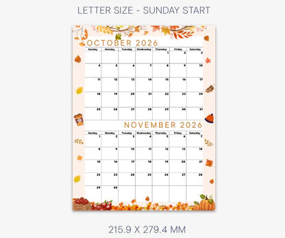 Seasonal Calendar October & November 2026