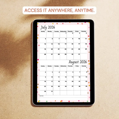 Pink July & August 2026