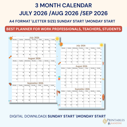 July August September 2026