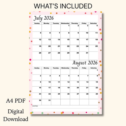 Pink July & August 2026