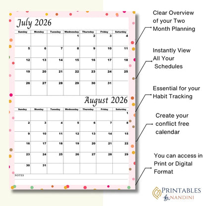 Pink July & August 2026