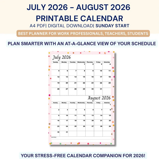 Pink July & August 2026