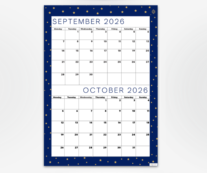 Cool Navy September & October 2026