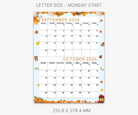 Seasonal Calendar for September & October 2026