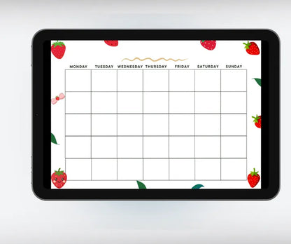 Blank Calendar Strawberry Theme