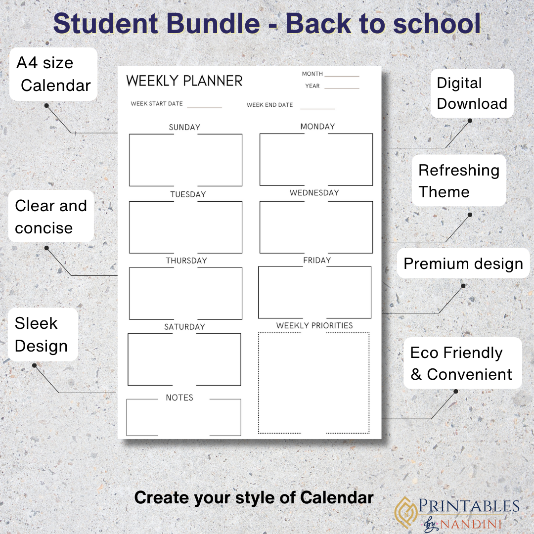 Student bundle-Back to School version.